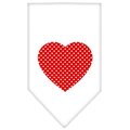Unconditional Love Red Swiss Dot Heart Screen Print Bandana White Small UN797477